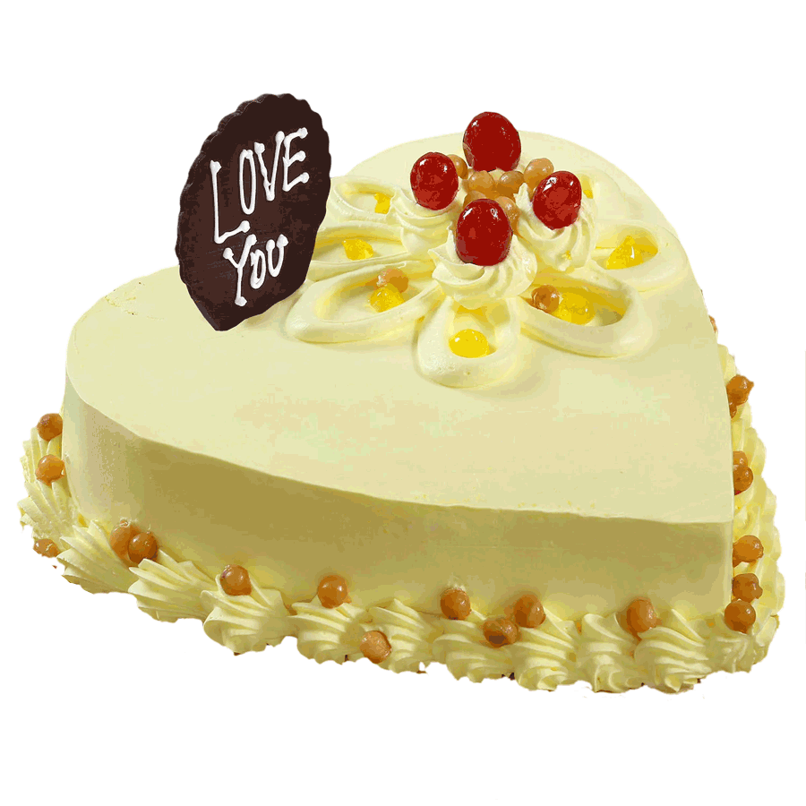 Online Heart Shaped Butterscotch Gems Cake Delivery in Noida